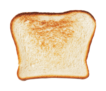 Golden brown toasted slice of white bread, cut out png