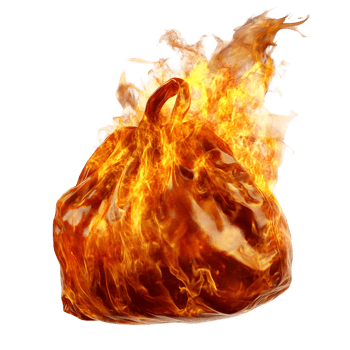 Burning Garbage Bag Transparent Background png