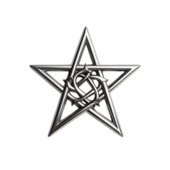 Metallic pentagram star an intricate interwoven design png