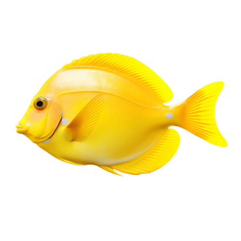 yellow tropical fish swimming its fins spread wide png