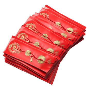 chinese new year red envelopes with gold dragon design png