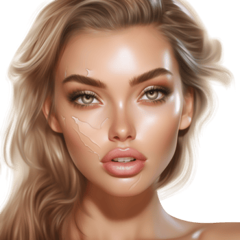Beautiful woman golden hair glowing skin png
