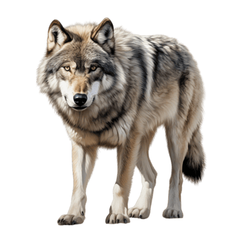 Majestic wolf sting tall thick gray fur png