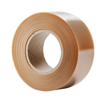 Large roll of brown packaging tape with cardboard core, cut out png