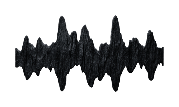 Abstract jagged soundwave sculpture, cut out png