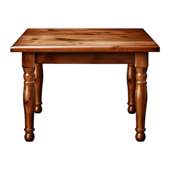 wooden table four carved legs png