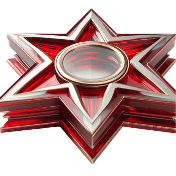 Geometric Red Star Badge png