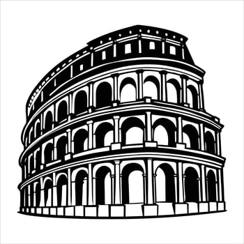 colosseum rome italy vector