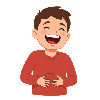 Funny Laughing Emoji Illustration Joyful Kid Holding Stomach png