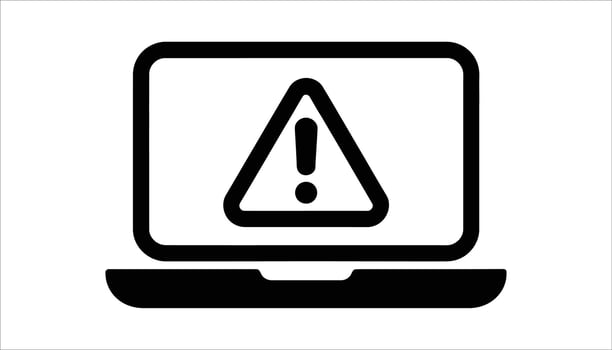 Laptop with Error Alert . Warning and Security Symbol for Technology. vector