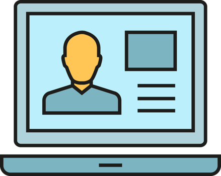 Online Meeting in Laptop Icon png