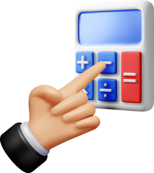 3D modern calculator in hand icon png