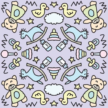 Cute baby toys pattern illustration vector