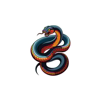Elegant Serpent Snake Illustration on White Background vector