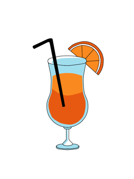 orange moctail on glass png