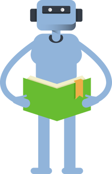 Smart Humanoid Character Reading Book png