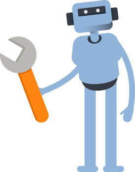 Smart Humanoid Character Holding Wrench Tool png