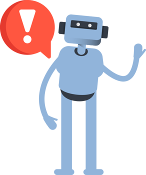 Smart Humanoid Character and Error Sign png