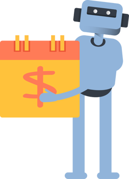Humanoid Character and Payment Date Calendar Avatar png