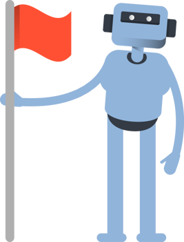 Blue Humanoid Character Holding Flag png