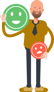 Bald Businessman Character and Emoticon Sign png