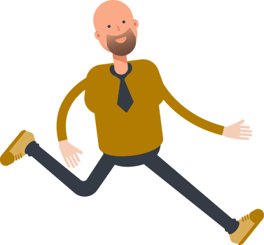 Bald Businessman Character Walking png