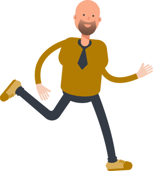 Bald Businessman Character Running png