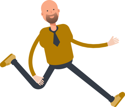Bald Businessman Character Running Illustration png