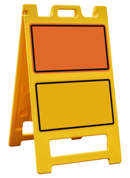 Mock up blank yellow traffic sign png