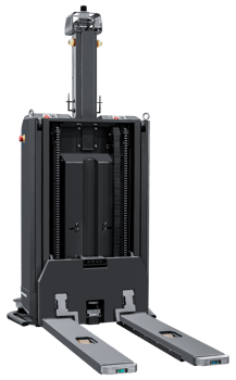 Front view black robotic forklift png