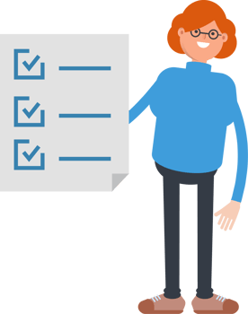 Woman Character and Check List Document png