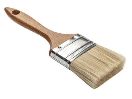 Wooden handle paint brush with bristles for painting and decorating png