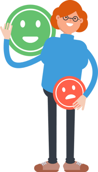 Woman Character and Emoticon Sign png