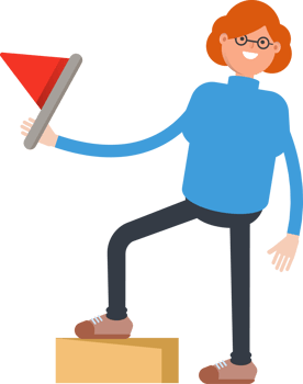 Woman Character Holding Flag png