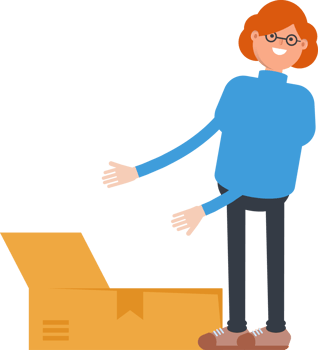 Woman Character Opening Box png