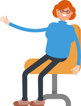 Woman Character Sitting on Office Chair png