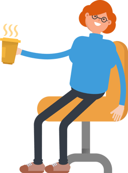 Woman Character Drinking Coffee png
