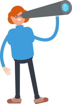 Woman Character Using Binoculars png