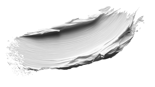 White paint stroke on transparency background, ideal for artistic designs png