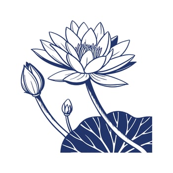 Stylish Blue Lotus Flower Design vector