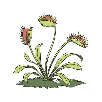 Stylish Carnivorous Plant Flower Design vector