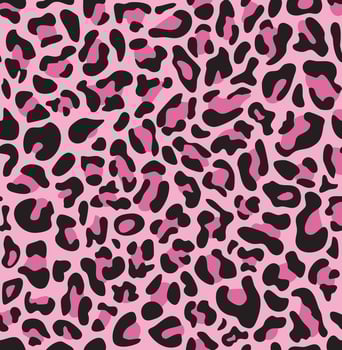 A pink and black leopard print fabric vector