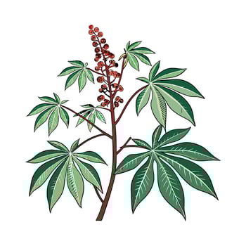 Tapioca Plant for Unique Tropical Decor vector