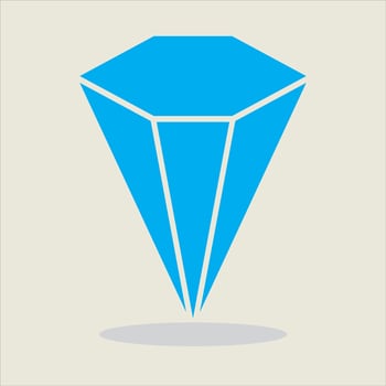 Abstract Blue Geometric Shape Representing Precision and Elegance on Neutral Background vector
