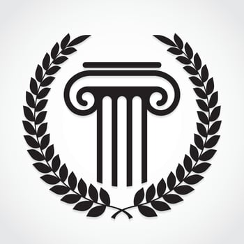 laurel wreath with column vector