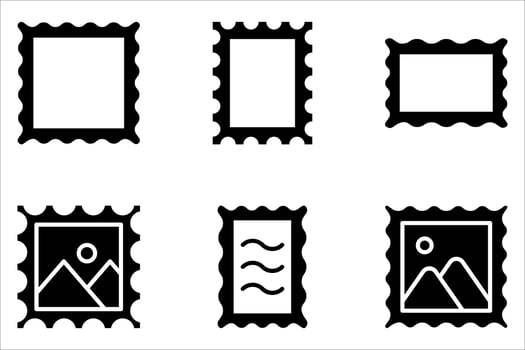 stamps icon set vector