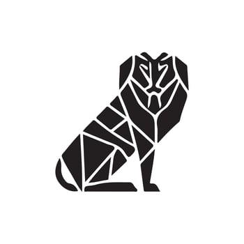 a black and white logo of a lion vector
