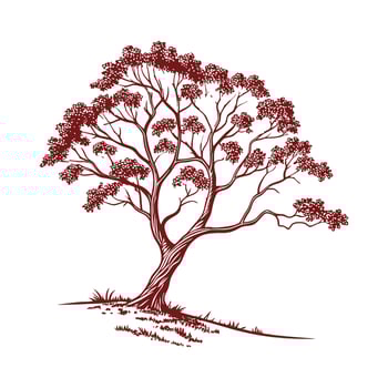 Charming Paperbark Maple Tree Outline for Design vector