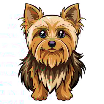 Adorable Yorkshire Terrier Dog Isolated on a White Background vector