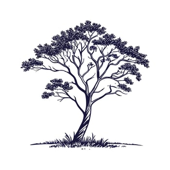 Devils Walking Stick Tree Outline for Unique Illustrations vector